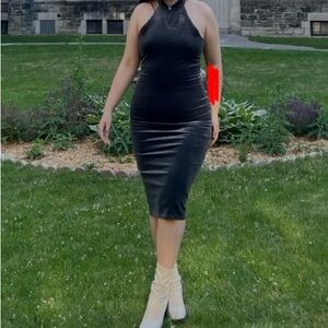 Missguided -Sleeveless blue-gray Bodycon Midi Dress